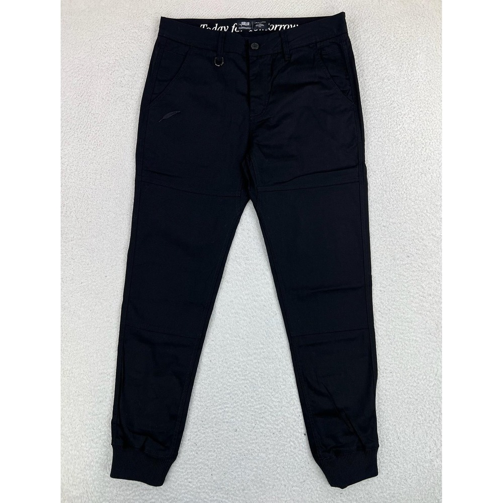 Publish Jogger Pants Mens 32x30 Black Slim Fit Stretch Canvas Cuffed Casual